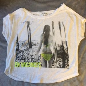 White, neon express shirt